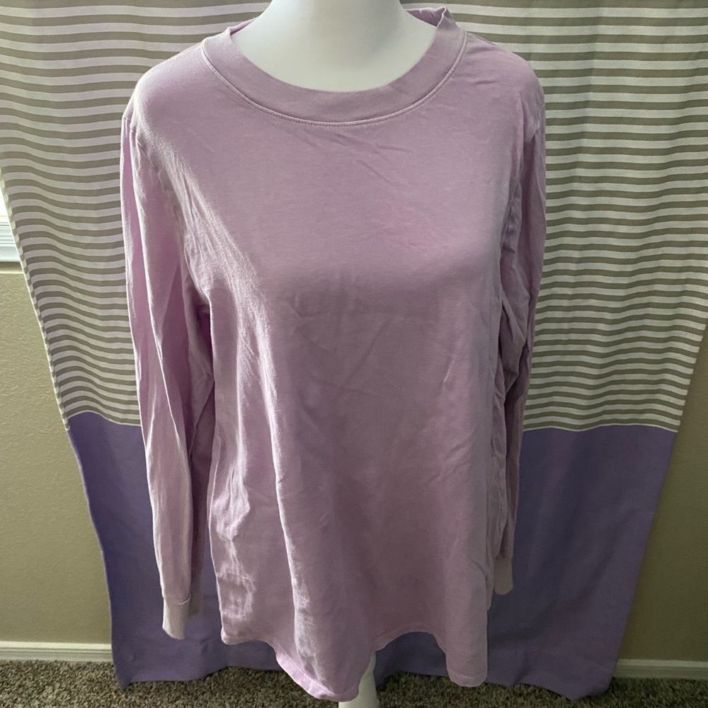 Wild Fable Lilac Purple Boat Neck Basic Long Sleeve Top size Small